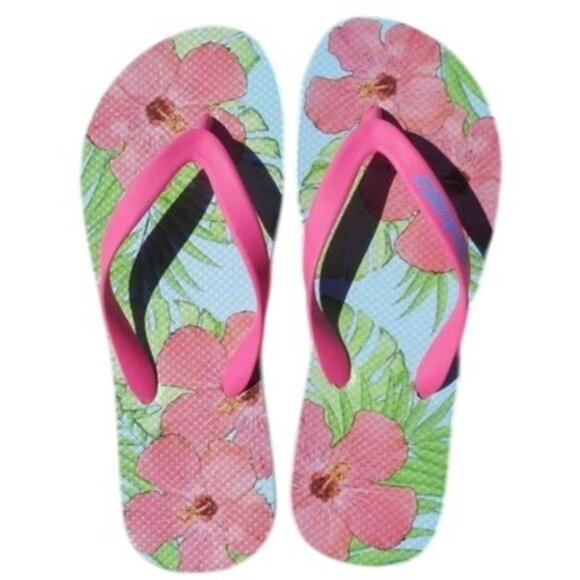 Hibiscus Natural Rubber Flip Flops Size 9 Women's - Picture 1 of 2